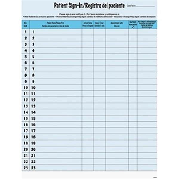 Easy-To-Organize Patient Sign-in Label Form, Blue EA3739182 - main